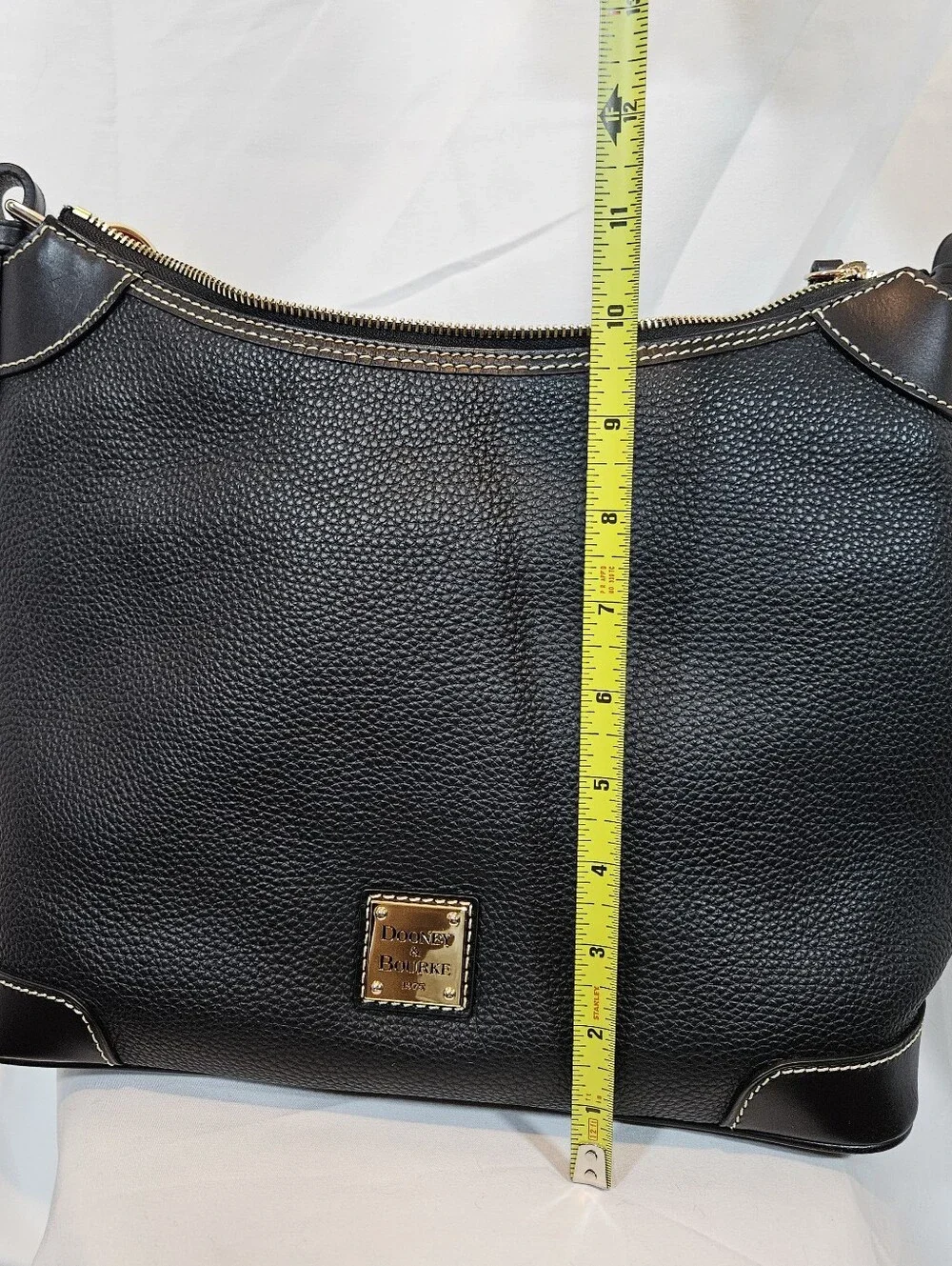 Dooney & Bourke Black Pebbled Leather Hobo Bag